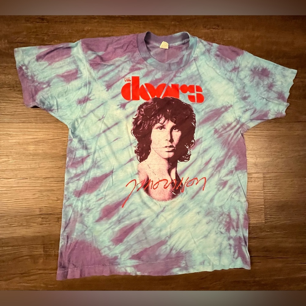 Vintage 1983s The Doors Jim Morrison Tiedye Shirt Rare‎ Size X-Large E27
